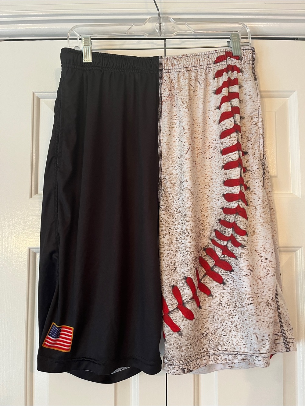 NWOT Men's Sleefs baseball-themed shorts